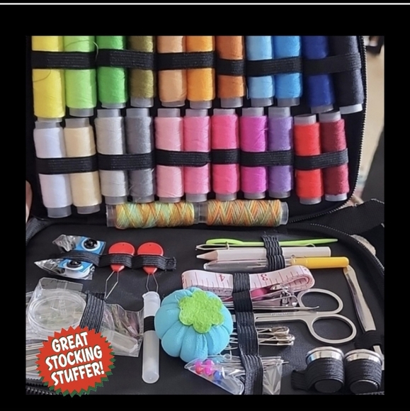 Last One Portable Sewing Kit includes storage bag 97 piece Stainless scissors ✂️ - Picture 1 of 8